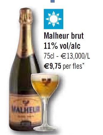 Promoties Malheur brut 11% vol-alc - Huismerk - O'Cool  - Geldig van 01/06/2010 tot 12/06/2010 bij O'Cool
