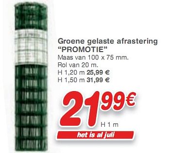 Promoties Groene gelaste afrastering promotie - Huismerk - BricoPlanit - Geldig van 02/06/2010 tot 28/06/2010 bij BricoPlanit