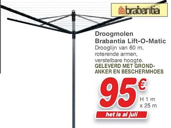 Promotie waarde oogst Brabantia Droogmolen brabantia lift-o-matic - Promotie bij BricoPlanit