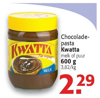 Promoties Chocolade -pasta - Kwatta - Geldig van 09/06/2010 tot 22/06/2010 bij Alvo