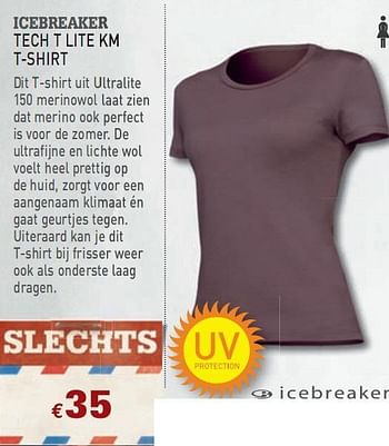 Promoties Techt t lite km t-shirt - Icebreaker - Geldig van 09/06/2010 tot 30/06/2010 bij A.S.Adventure