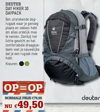 Promoties Day hiker 30 daypack - Deuter - Geldig van 09/06/2010 tot 30/06/2010 bij A.S.Adventure