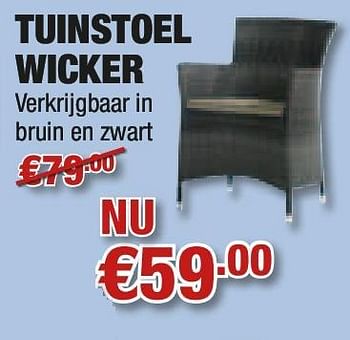Promoties Tuinstoel wicker - Huismerk - Cevo - Geldig van 10/06/2010 tot 30/06/2010 bij Cevo Market
