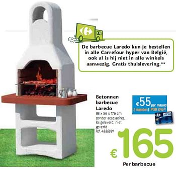 Eigenlijk Alexander Graham Bell Zielig Produit maison - Carrefour Betonnen barbecue laredo - En promotion chez  Carrefour