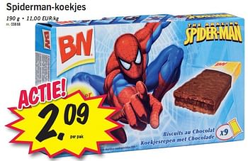 democratische Partij Blaze volwassene BN Spiderman-koekjes - Promotie bij Lidl