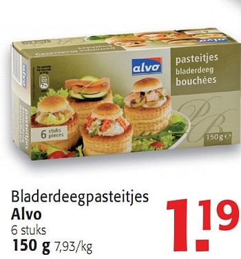 Promoties Bladerdeegpasteitjes - Huismerk - Alvo - Geldig van 23/06/2010 tot 06/07/2010 bij Alvo