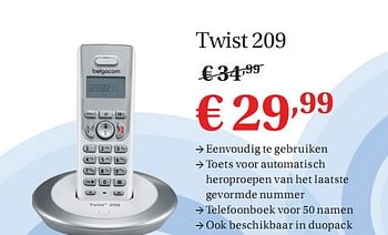 Promoties Twist 209 - Twist - Geldig van 01/07/2010 tot 31/07/2010 bij Belgacom