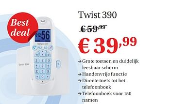 Promoties Twist 390 - Twist - Geldig van 01/07/2010 tot 31/07/2010 bij Belgacom