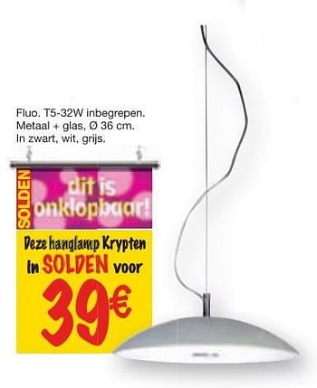 Promoties Deze hanglamp krypten - Huismerk - BricoPlanit - Geldig van 01/07/2010 tot 20/07/2010 bij BricoPlanit