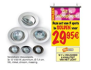 Promoties Deze set van 3 spots - Huismerk - BricoPlanit - Geldig van 01/07/2010 tot 20/07/2010 bij BricoPlanit