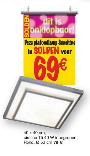 Promoties Deze plafondlamp sunshine - Huismerk - BricoPlanit - Geldig van 01/07/2010 tot 20/07/2010 bij BricoPlanit