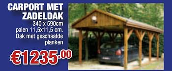 Promoties Carport met zadeldak - Huismerk - Cevo - Geldig van 01/07/2010 tot 31/07/2010 bij Cevo Market