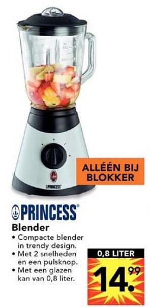 Promoties Blender - Princess - Geldig van 01/07/2010 tot 31/07/2010 bij Blokker