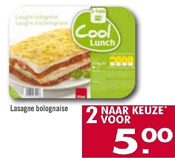 Promoties Lasagne bolognaise - Huismerk - O'Cool  - Geldig van 13/07/2010 tot 24/07/2010 bij O'Cool