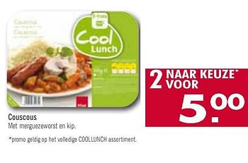 Promoties Couscous met merguezeworst en kip. - Huismerk - O'Cool  - Geldig van 13/07/2010 tot 24/07/2010 bij O'Cool