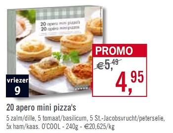 Promoties 20 apero mini pizza's - Huismerk - O'Cool  - Geldig van 27/07/2010 tot 21/08/2010 bij O'Cool