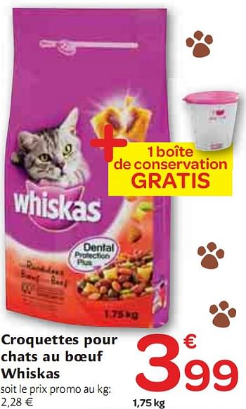 Promotion Carrefour Market Croquettes Pour Chats Au Boeuf Whiskas Animaux Et Accessoires Valide Jusqua 4 Promobutler