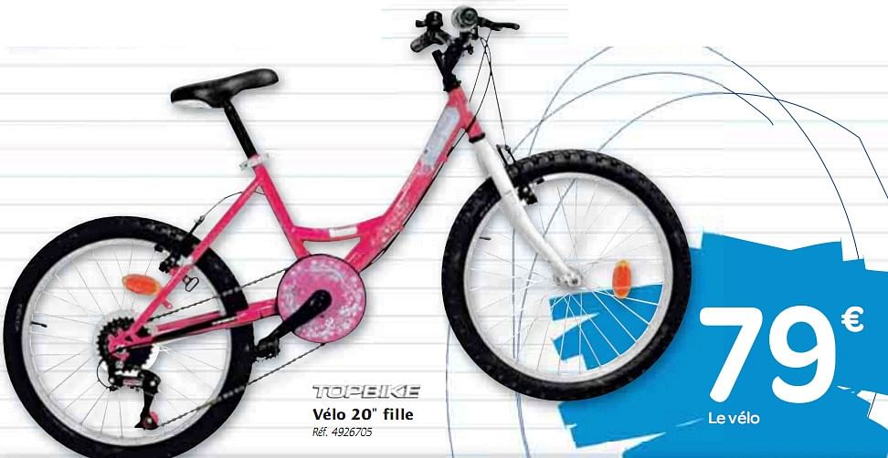 Topbike V lo 20 fille En promotion chez Carrefour