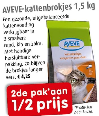 Promoties Kattenbrokjes 1,5 kg - Huismerk - Aveve - Geldig van 28/07/2010 tot 07/08/2010 bij Aveve