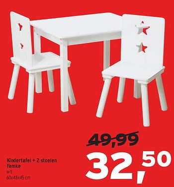 Huismerk - Leen Bakker Kindertafel, 2 stoelen femke - bij Leen Bakker