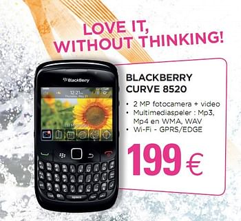 Promoties Blackberry curve 8520 - Blackberry - Geldig van 01/08/2010 tot 15/08/2010 bij ALLO Telecom