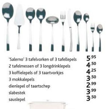 Promoties Salerno 3 tafelvorken of 3 tafellepels - Huismerk - Casa - Geldig van 02/08/2010 tot 29/08/2010 bij Casa