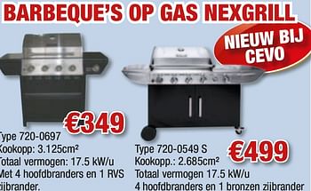 Promoties Barbeque’s op gas nexgrill - Huismerk - Cevo - Geldig van 02/08/2010 tot 18/08/2010 bij Cevo Market
