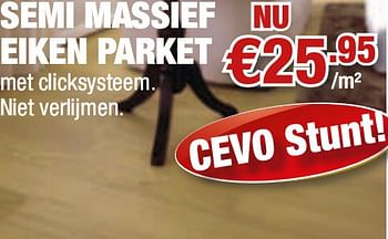Promotions Semi massief eiken parket  - Produit maison - Cevo - Valide de 02/08/2010 à 18/08/2010 chez Cevo Market