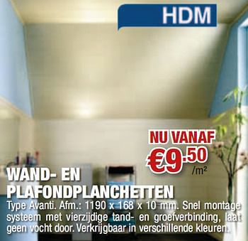 Promoties Wand- en plafondplanchetten - Huismerk - Cevo - Geldig van 02/08/2010 tot 18/08/2010 bij Cevo Market
