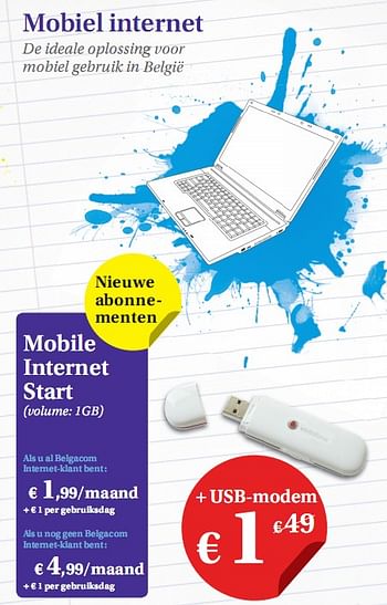 Promoties Mobiel internet - Proximus - Geldig van 24/08/2010 tot 09/09/2010 bij Belgacom