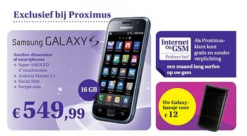 Promoties Samsung galaxy s - Samsung - Geldig van 24/08/2010 tot 09/09/2010 bij Belgacom