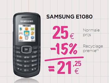 Promoties Samsung e1080 - Samsung - Geldig van 25/08/2010 tot 15/09/2010 bij ALLO Telecom