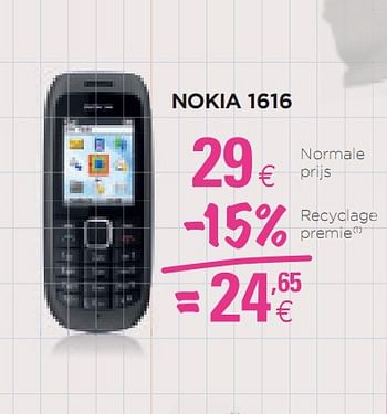 Promoties Nokia 1616 - Nokia - Geldig van 25/08/2010 tot 15/09/2010 bij ALLO Telecom