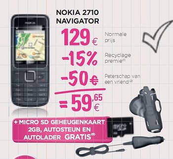 Promoties Nokia 2710 navigator - Nokia - Geldig van 25/08/2010 tot 15/09/2010 bij ALLO Telecom