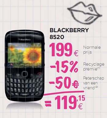 Promoties Blackberry 8520 - Blackberry - Geldig van 25/08/2010 tot 15/09/2010 bij ALLO Telecom