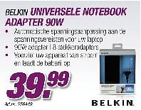 Promoties Universele notebook adapter 90w - BELKIN - Geldig van 29/08/2010 tot 30/09/2010 bij Auva