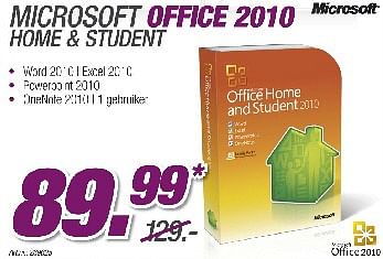 Promoties Office 2010 home&student - Microsoft - Geldig van 29/08/2010 tot 30/09/2010 bij Auva