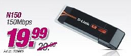 Promoties Draadloze usb adapter - D-Link - Geldig van 29/08/2010 tot 30/09/2010 bij Auva
