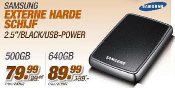 Promoties Externe harde schijf 500 gb - Samsung - Geldig van 29/08/2010 tot 30/09/2010 bij Auva