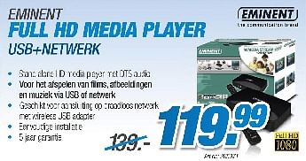 Promotions Full hd media player usb+netwerk - Eminent - Valide de 29/08/2010 à 30/09/2010 chez Auva