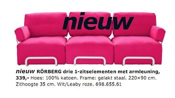 Promoties Rorberg drie 1-zitselementen met armleuning - Huismerk - Ikea - Geldig van 09/09/2010 tot 31/07/2011 bij Ikea