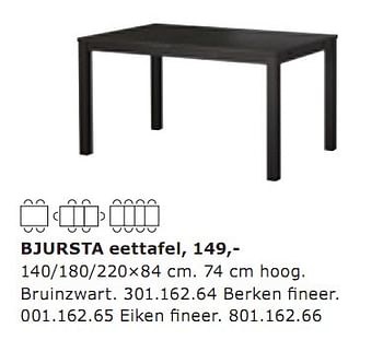 oven niezen voorspelling Huismerk - Ikea Bjursta eettafel - Promotie bij Ikea