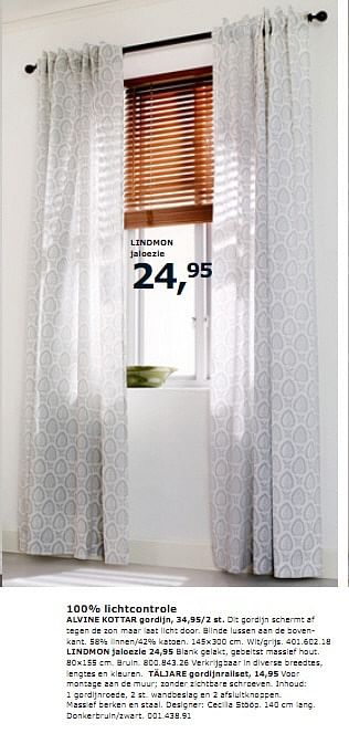 Siësta karbonade Gloed Huismerk - Ikea Lindmon jaloezie - Promotie bij Ikea
