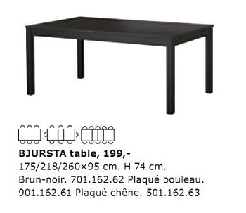 Promotions BJURSTA table - Produit maison - Ikea - Valide de 09/09/2010 à 31/07/2011 chez Ikea