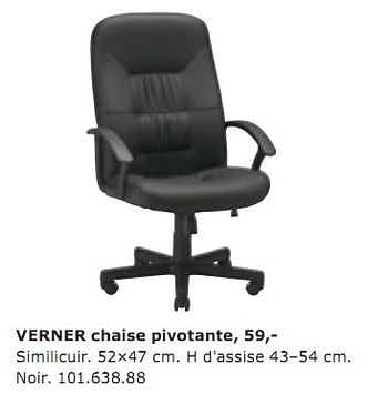 pleegouders Robijn traagheid Huismerk - Ikea VERNER chaise pivotante - Promotie bij Ikea