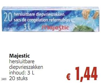 Majestic Hersluitbare Diepvrieszakken Promotie Bij Colruyt