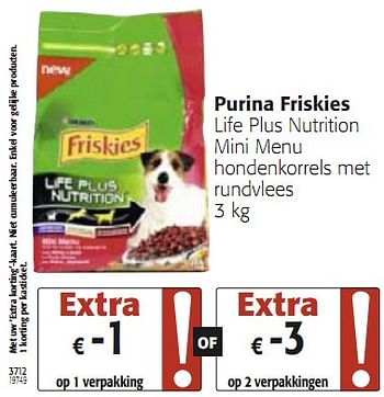 Detecteerbaar rollen browser Purina Life plus nutrition mini menu hondenkorrels met rundvlees - Promotie  bij Colruyt