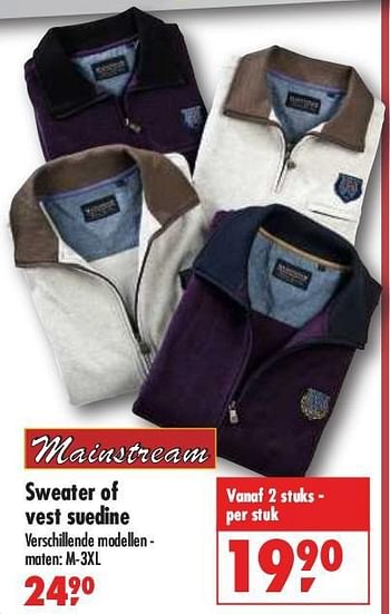 Berg kleding op geschiedenis Buik Mainstream Sweater of vest suedine - Promotie bij Makro