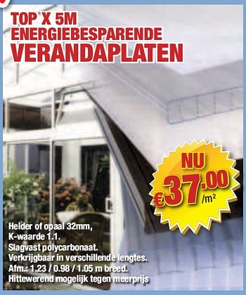 Promoties Energiebesparende verandaplaten - Huismerk - Cevo - Geldig van 23/09/2010 tot 06/10/2010 bij Cevo Market