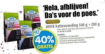 Promoties Kattenvoeding - Huismerk - Aveve - Geldig van 29/09/2010 tot 09/10/2010 bij Aveve
